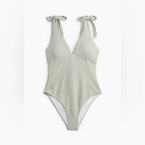 H&M Green Striped Women’s Bathing Suit